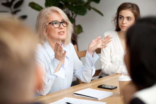 business analyst in a meeting