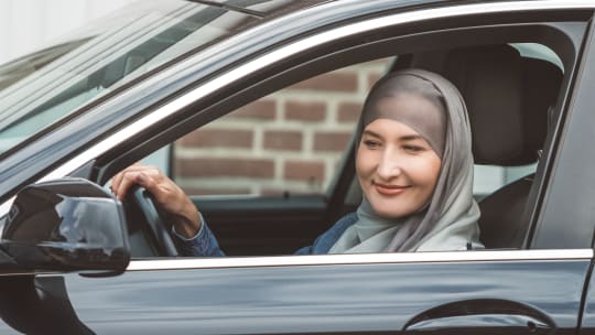 Woman in car