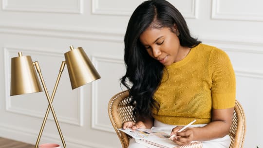 woman using a planner