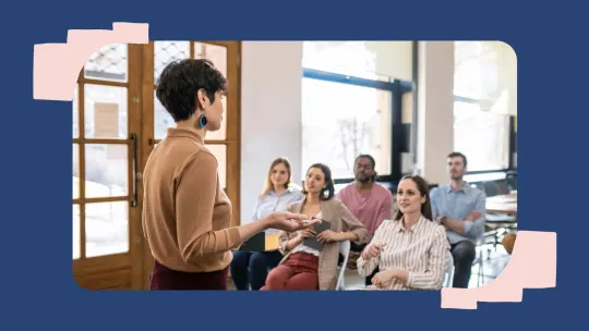 Woman giving a presentation