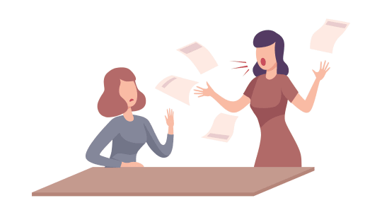Woman frustrated at work
