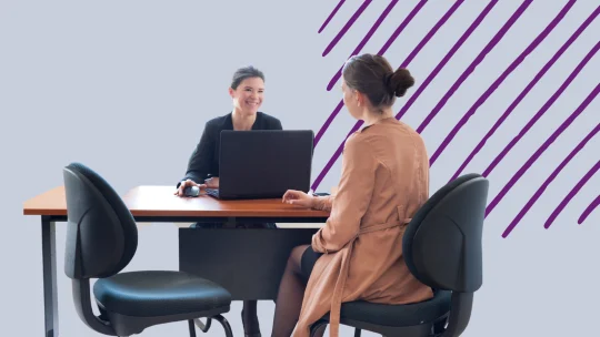 two women talking to each other