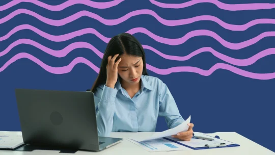a woman stressed at work