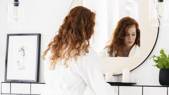 Woman getting ready
