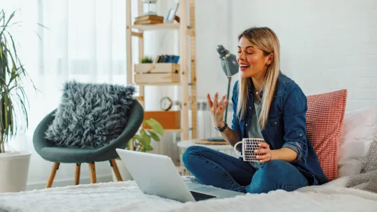 Businesswoman on video call