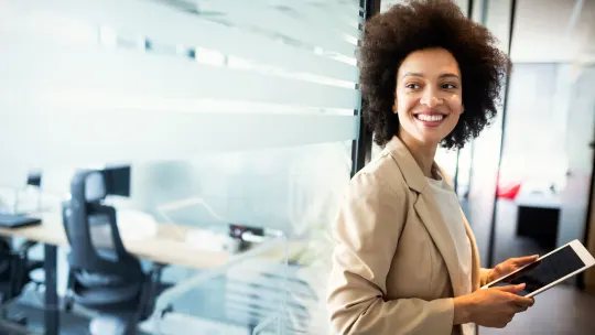 woman happy work