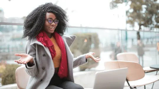 woman speaking on Zoom