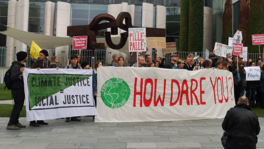 People protesting climate change