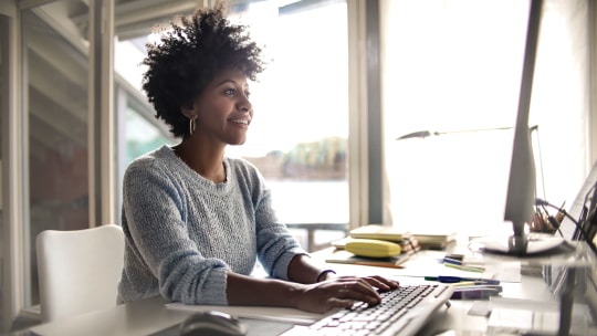 Woman at computer