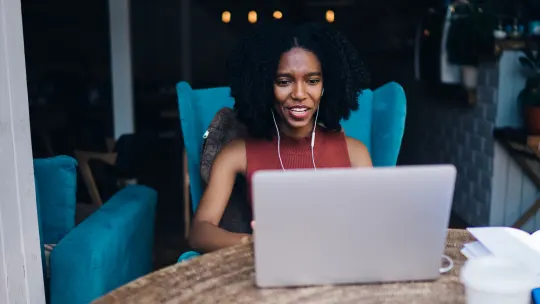 Woman Speaking at Work
