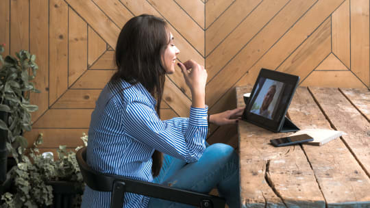 Woman on video chat