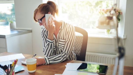 Woman working from home