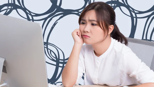 woman sad at work