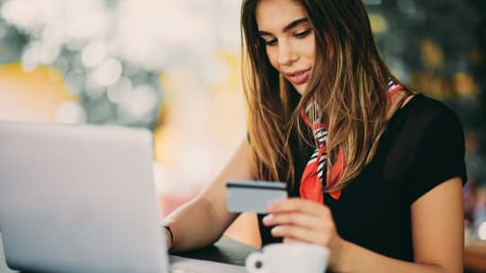 Woman with credit card