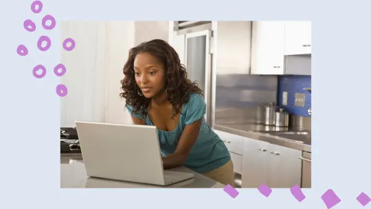 a woman on a laptop