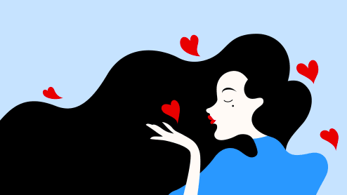 Woman blowing kiss