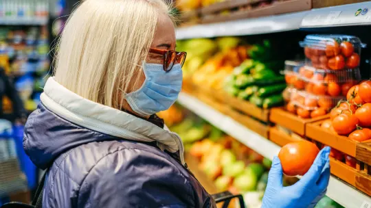 Woman in grocery store