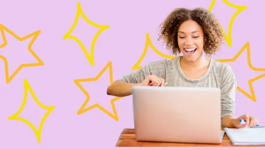 woman happy work