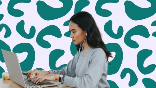 woman focused at work