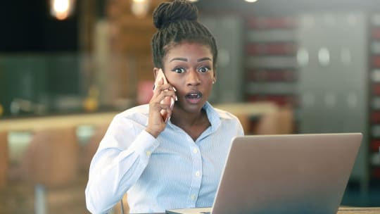 Woman Shocked at Work