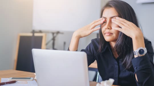 Woman stressed at work