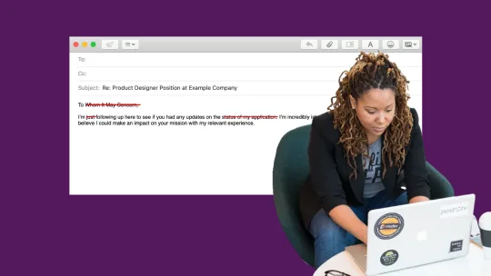 woman sitting and typing on a laptop