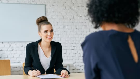 woman in an interview