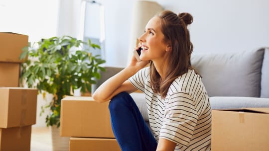 Woman unpacking