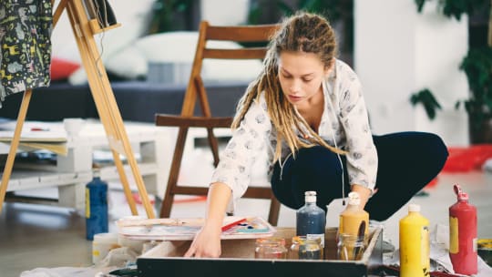 woman preparing to paint