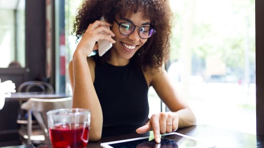 Woman on iPad