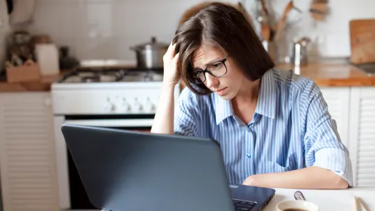 Sad woman at home