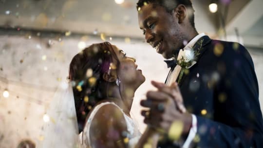 bride and groom at their wedding