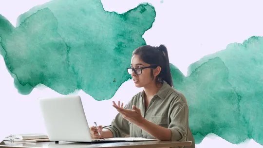 woman on virtual work call