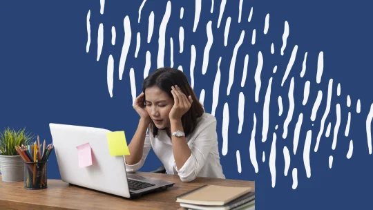 woman stressed at desk