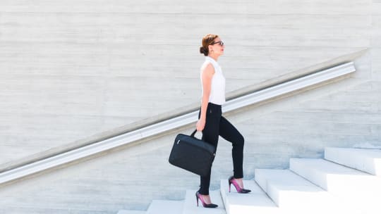 Woman walking to work