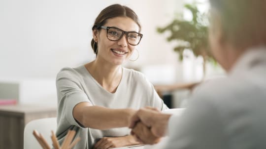 entrepreneurs shaking hands