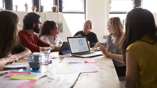 workers in a coworking space