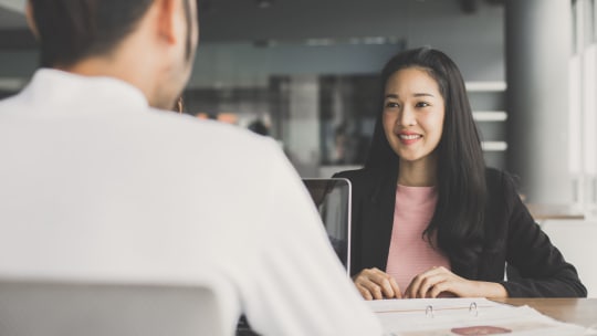 Woman in interview
