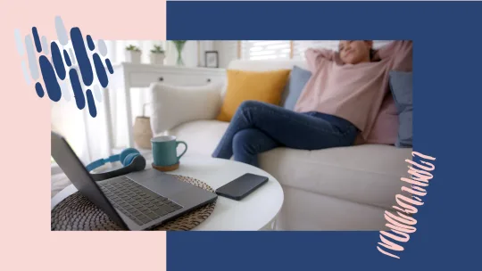 woman relaxing on couch