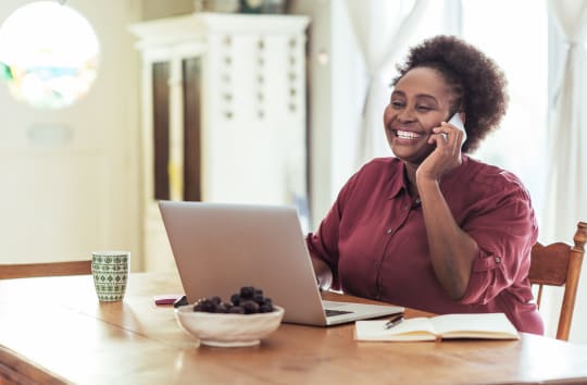 Woman working from home