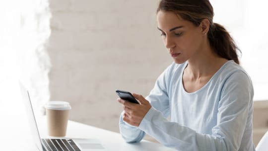 Woman looking at phone