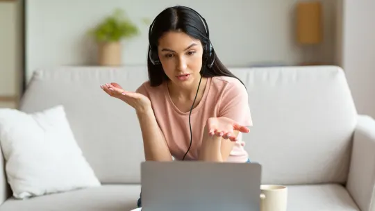 Woman conducting interview