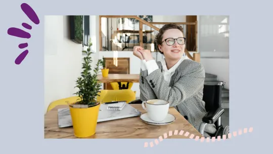 a woman working