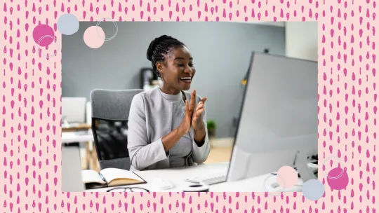 woman in virtual interview