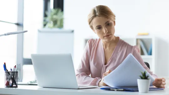 Woman sad at desk