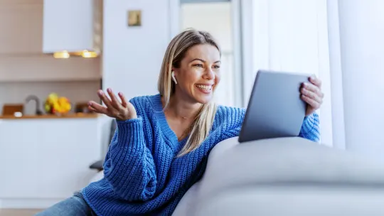Woman on a video call