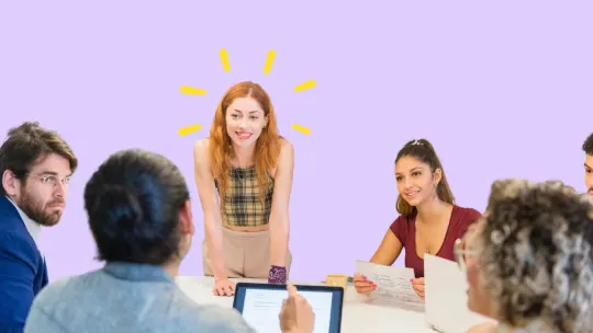 woman managing a team