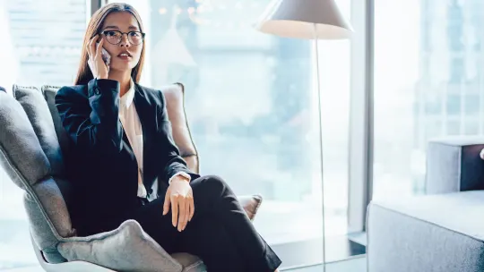 Woman looking at computer
