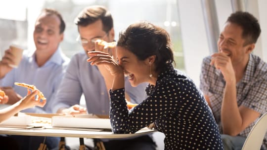 colleagues laughing together