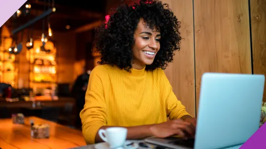 woman working at her laptop